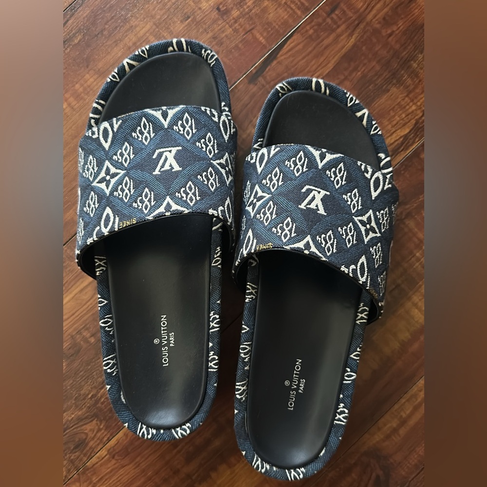 Louis Vuitton Monogram Denim Slides